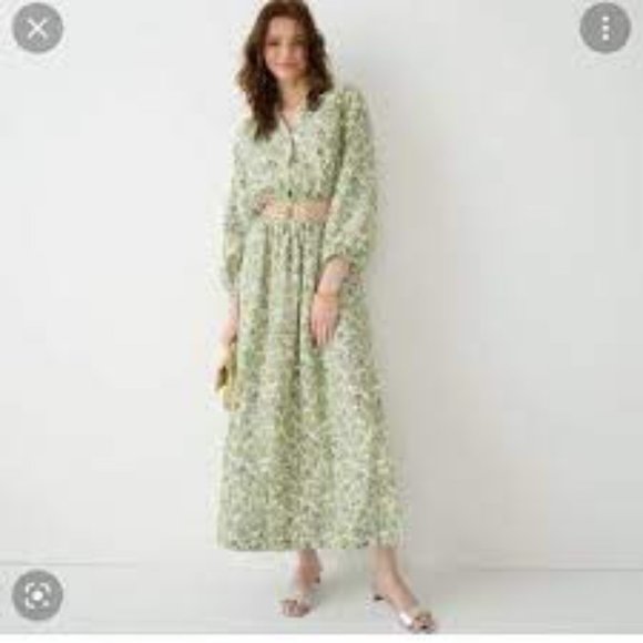 J. Crew Green Floral Blouse - Picture 3 of 4